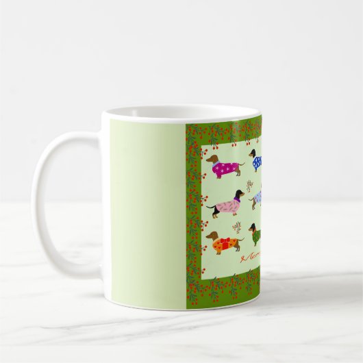 Dachshunds Christmas mug Kaffeetasse (Links)