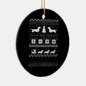 Dachshunds Christmas Sweater Pattern Classic T-Shi Keramik Ornament (Rechts)