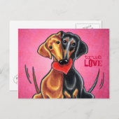 Dachshunds Heart Love Message Custom Postkarte (Vorne/Hinten)