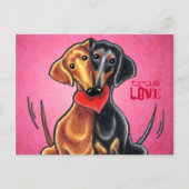 Dachshunds Heart Love Message Custom Postkarte (Vorderseite)