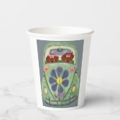 Dachshunds in Hippy Car Pappbecher (Rückseite)