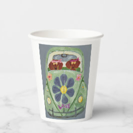 Dachshunds in Hippy Car Pappbecher