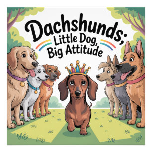 Dachshunds Kleiner Hund, große Attitüde Fotodruck