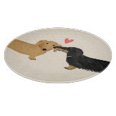 Dachshunds küssen schneidebrett (Ecke)