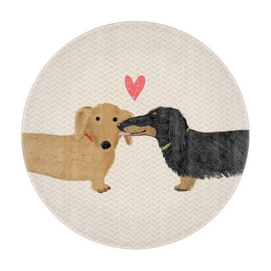 Dachshunds küssen schneidebrett (Vorderseite)