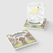 Dachshunds Little Dog, Big Attitude Steinuntersetzer (Seitenansicht)