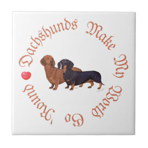 Dachshunds machen meine Welt Fliese