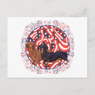 Dachshunds Patriotenflagge Postkarte