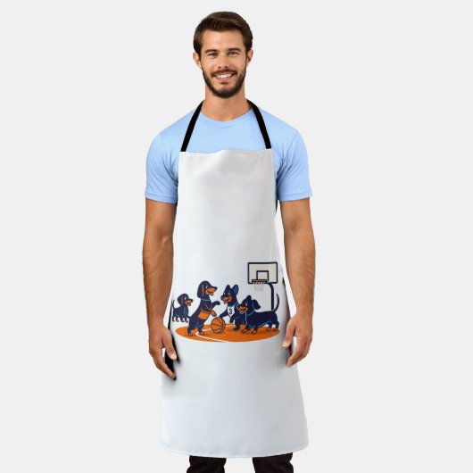 Dachshunds playing Basket Ball Schürze (Getragen)