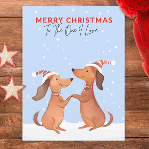 Dachshunds Sausage Dogs Einer, den ich liebe Frohe Postkarte