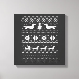 Dachshunds Weihnachtspullover Muster Klassisches T Leinwanddruck