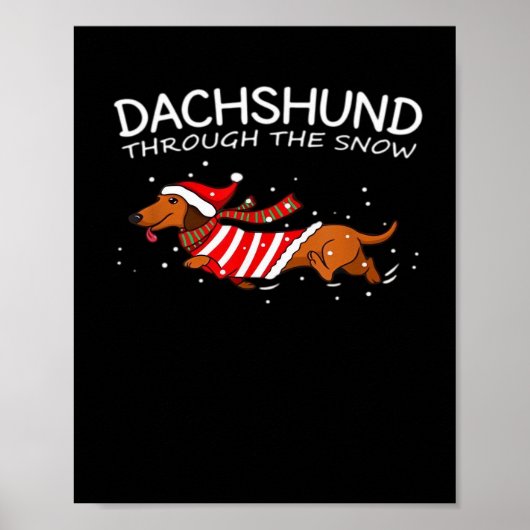 Dachshunds Weihnachtspullover Muster Klassisches T Poster (Vorne)