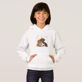 Dachshunds with soccer ball for Valentine's Day Hoodie (Vorne ganz)