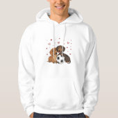 Dachshunds with soccer ball for Valentine's Day Hoodie (Vorderseite)