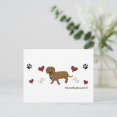 DachshundTan Postkarte (Stehend Vorderseite)