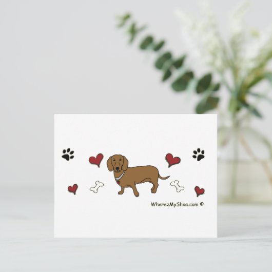 DachshundTan Postkarte (Stehend Vorderseite)