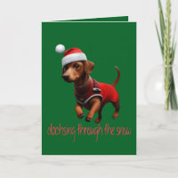 Dachsing Durch Den Schnee Dachshund Würstchen Hund