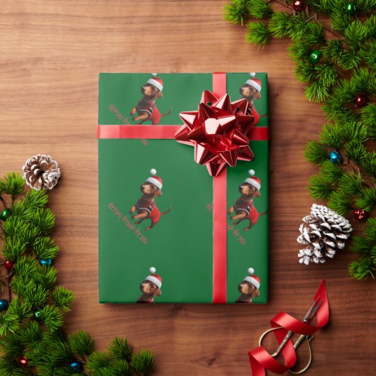 Dachsing Durch Den Schnee Dachshund Wursthund Geschenkpapier (Feiertagsgeschenk)