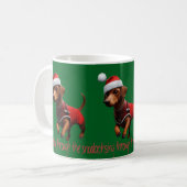 Dachsing Durch Den Schnee Dachshund Wursthund Kaffeetasse (Vorderseite Links)