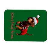 Dachsing Durch Den Schnee Dachshund Wursthund Magnet (Horizontal)