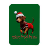 Dachsing Durch Den Schnee Dachshund Wursthund Magnet (Vertikal)