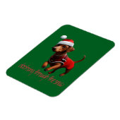 Dachsing Durch Den Schnee Dachshund Wursthund Magnet (Linke Seite)