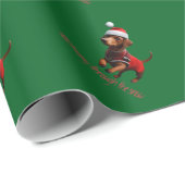 Dachsing durch die Schnee Dackel Wurst Hund Geschenkpapier (Rolleneckpunkt)