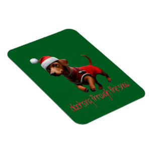 Dachsing durch die Schnee Dackel Wurst Hund Magnet