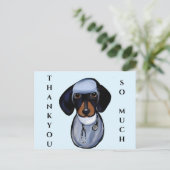 DACHSUND ARZT POSTKARTE (Stehend Vorderseite)