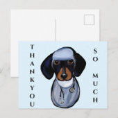 DACHSUND ARZT POSTKARTE (Vorne/Hinten)