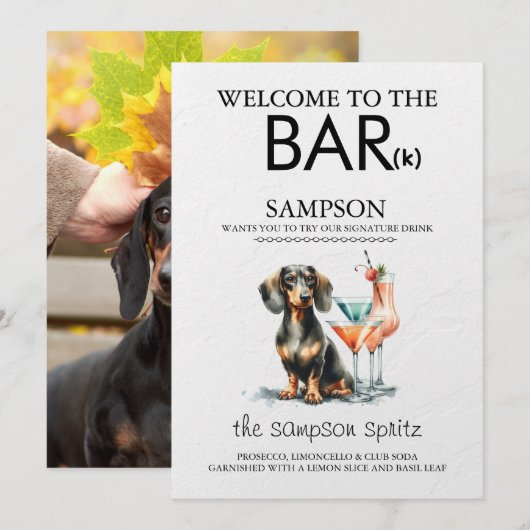 Dachsund Bar Menükarte (Vorne/Hinten)