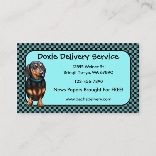 Dachsund Black & Tan Doxy Business Cards Visitenkarte (Vorderseite)
