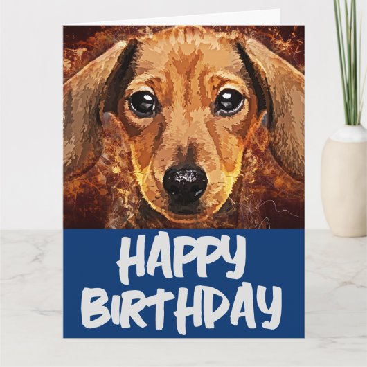 DACHSUND DOG ART BIRTHDAY GREETING CARD KARTE (Vorderseite)