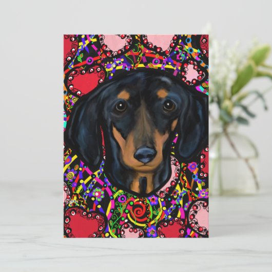 DACHSUND FEIERTAGSKARTE (Stehend Vorderseite)