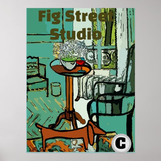 Dachsund, Matisse Style Poster (Vorne)