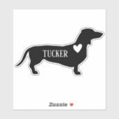Dachsund Rasse Silhouette Individuelle Name Aufkleber (Blatt)