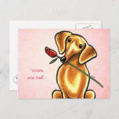 Dachsund Rose Sweetheart Off-Leash Art™ Custom Postkarte (Vorne/Hinten)