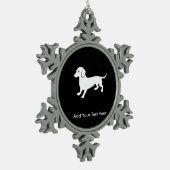 Dachsund Schneeflocken Zinn-Ornament (Links)