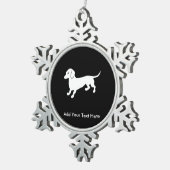 Dachsund Schneeflocken Zinn-Ornament (Rechts)