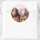 Dachsund Welpen Runder Aufkleber (Tasche)