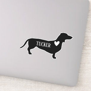 Dachsund-Zucht-Silhouette-individueller Name Aufkleber