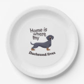 Dachsund Zuhause Pappteller (Vorderseite)