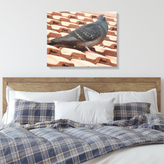 Dachtaube Canvas Print Leinwanddruck (Insitu (Schlafzimmer))