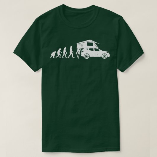 Dachzelt-Evolution Geschenk für Camper mit Dach t T-Shirt (Design vorne)