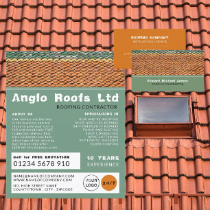 Dachziegel, Dachziegel, Dachdecker-Werbung Flyer