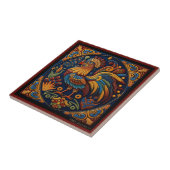 Dachziegel im mexikanischen Huicholkunststil Keram Fliese (Seite)