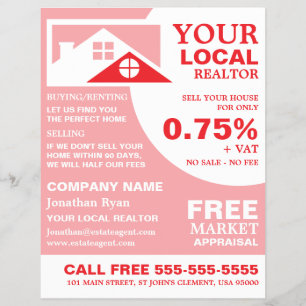 Dachziegel, Realtor, Anwesen Agent Werbung Flyer