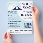 Dachziegel, Realtor, Anwesen Agent Werbung Flyer (Hand)