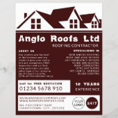 Dachziegel, Roofer, Dachdeckerwerbung Flyer (Vorne)