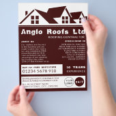 Dachziegel, Roofer, Dachdeckerwerbung Flyer (Hand)